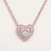 Rose Gold Heart Necklace with Sparkling Crystal Pendant