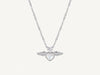 Elegant Silver Angel Wing Heart Necklace with Crystal Pendant