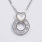 Elegant Silver Heart & Circle Pendant Necklace