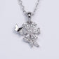 Elegant Silver Floral Butterfly Pendant Necklace