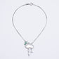 Silver Cloud Pendant Necklace with Pearl-Style Center & Charms