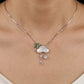 Silver Cloud Pendant Necklace with Pearl-Style Center & Charms