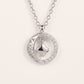 Silver Round Clover Pendant Necklace with Sparkling Stones