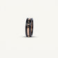 Black & Rose Gold Double Band Ring with Modern Accent