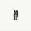 Black & Rose Gold Double Band Ring with Modern Accent