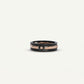 Black & Rose Gold Double Band Ring with Modern Accent