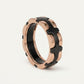 Black & Rose Gold Textured Link Ring