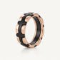Black & Rose Gold Textured Link Ring