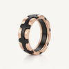 Black & Rose Gold Textured Link Ring