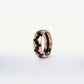 Rose Gold & Black Puzzle Pattern Ring