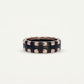 Black & Rose Gold Studded Wide Band Ring