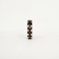Black & Rose Gold Studded Wide Band Ring