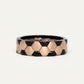 Rose Gold & Black Honeycomb Pattern Ring