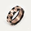 Rose Gold & Black Honeycomb Pattern Ring