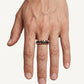 Black & Rose Gold Patterned Wide Band Ring