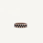 Black & Rose Gold Patterned Wide Band Ring