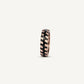 Black & Rose Gold Patterned Wide Band Ring