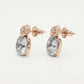 Rose Gold Oval Crystal Drop Stud Earrings