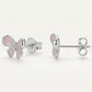 Pink Bow Crystal Stud Earrings