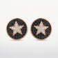 Rose Gold Black Crystal Star Stud Earrings