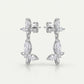 Silver Crystal Floral Drop Earrings