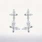 Silver Crystal Floral Drop Earrings
