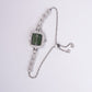 Green Square Crystal Watch for Women – 925 Silver Style Bracelet