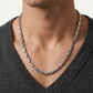 Silver Geometric Oval Link Chain Necklace