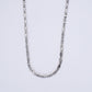 Silver Geometric Oval Link Chain Necklace