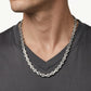 Silver U-Link Chain Necklace with Modern Geometric Design