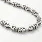 Silver U-Link Chain Necklace with Modern Geometric Design