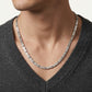 Silver Geometric Link Chain Necklace with Modern Rectangular Design