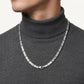 Silver Geometric Link Chain Necklace with Modern Rectangular Design