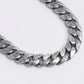 Silver Textured Cuban Link Chain Necklace for Men & Women