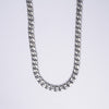 Silver Textured Cuban Link Chain Necklace for Men & Women