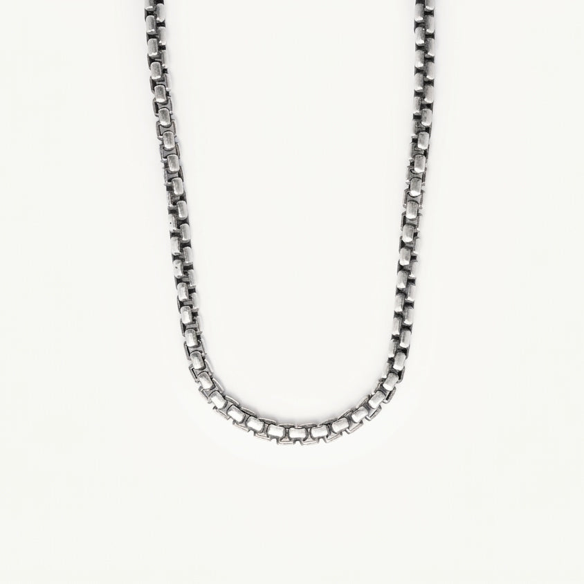 Silver Classic Box Link Chain Necklace