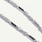 Silver Twisted Geometric Link Chain Necklace