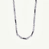 Silver Twisted Geometric Link Chain Necklace