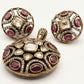 Elegant Ruby Round Pendant Necklace & Earrings Set