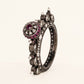 Luxury Ruby & White Stone Studded Designer Kada Bracelet