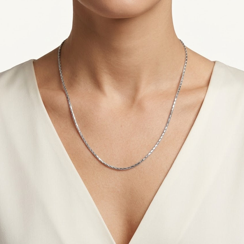 Delicate Silver Snake Chain Necklace