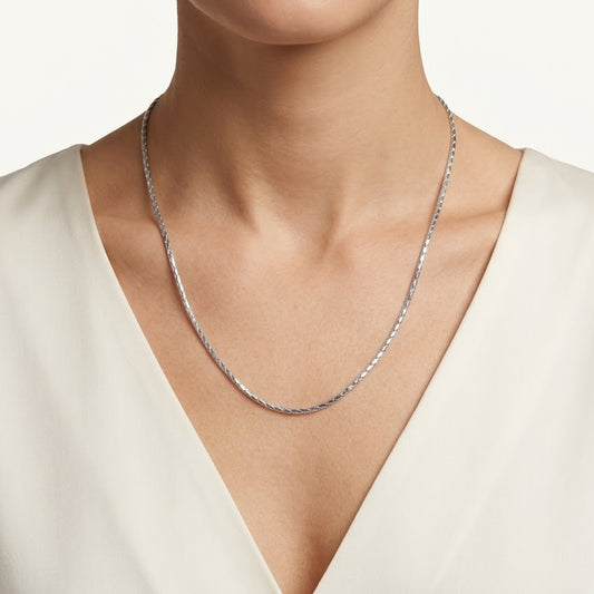 Delicate Silver Snake Chain Necklace