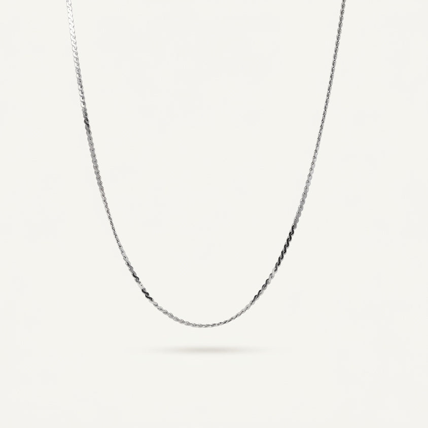 Delicate Silver Twisted Chain Necklace