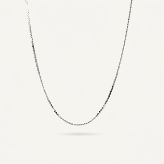 Delicate Silver Twisted Chain Necklace