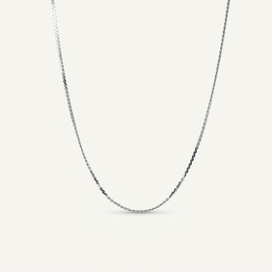 Delicate Silver Twisted Rope Chain Necklace