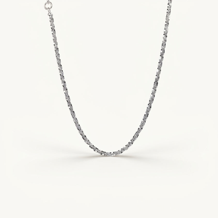 Elegant Silver Tennis-Style Necklace