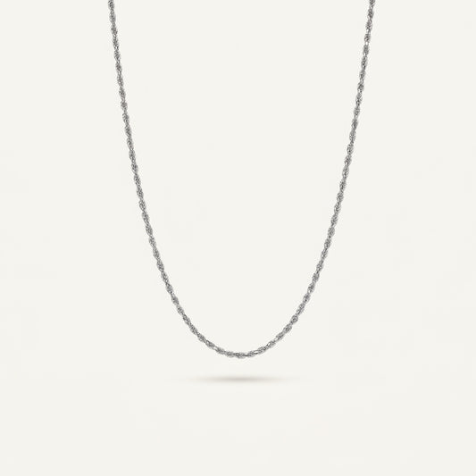 Delicate Twisted Silver Chain Necklace