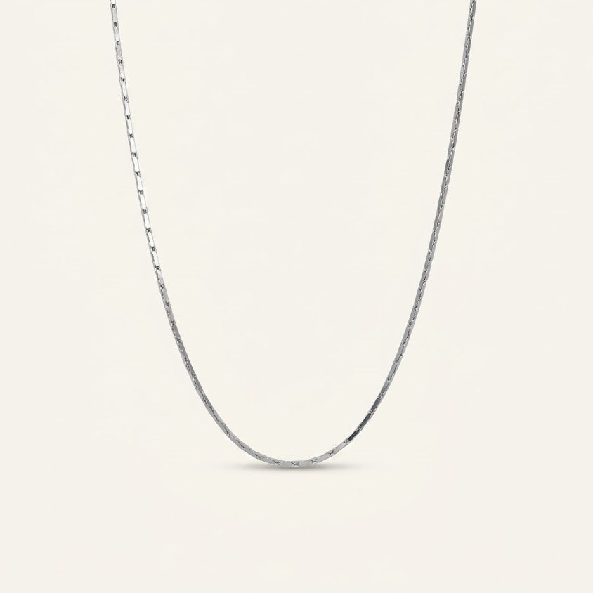 Delicate Silver Bar Chain Necklace