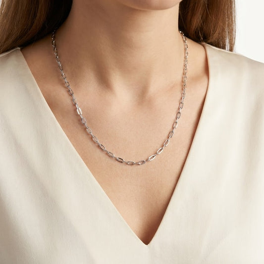 Minimal Silver Link Chain Necklace