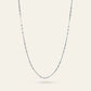 Delicate Silver Beaded Chain Necklace